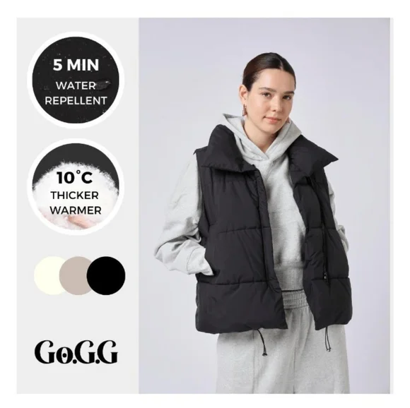 GO.G.G Women's Oat Puffer Vest Size M NWT - Picture 9 of 11